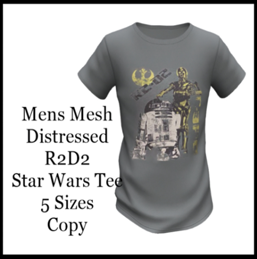 Mens Distressed R2D2 STAR Walker Tee BOXED