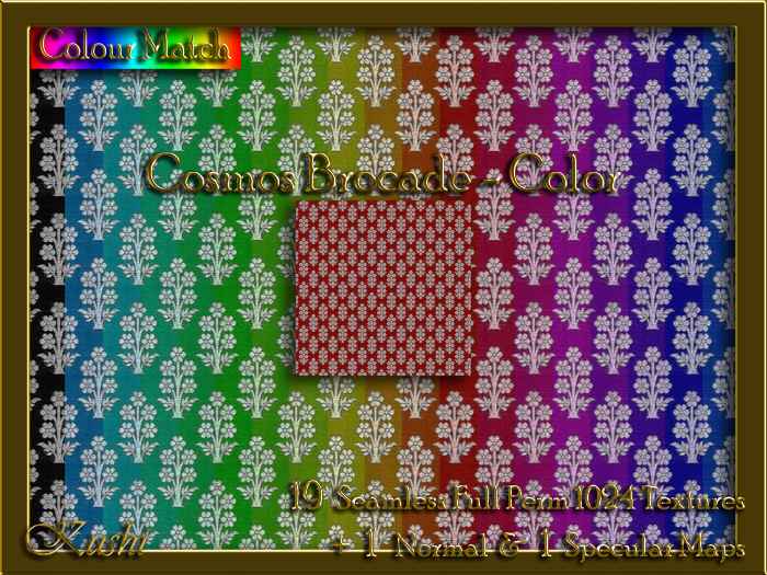 Cosmos Brocade Color Seamless Texture Set