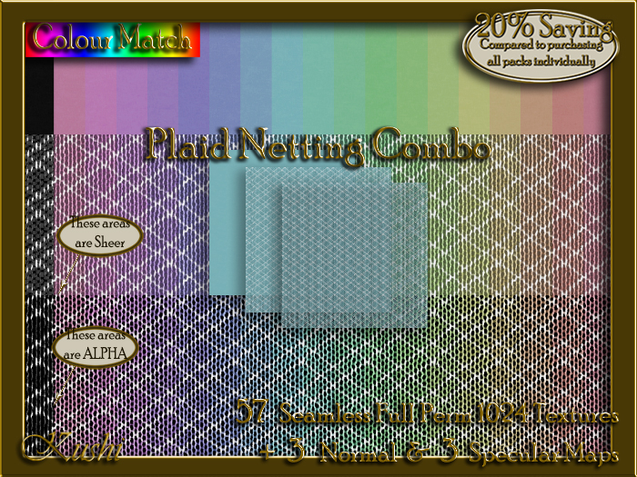 Plaid Netting Combo Seamless Texture Set