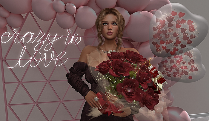 CJ Valentine Roses red - Cellophane sparkling Hearts