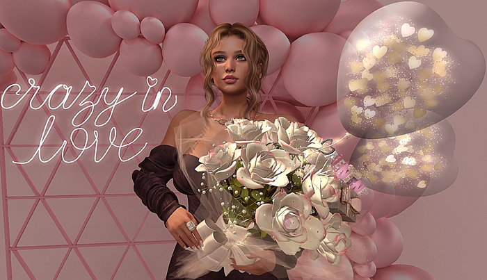 CJ Valentine Roses beige - Cellophane sparkling Hearts 