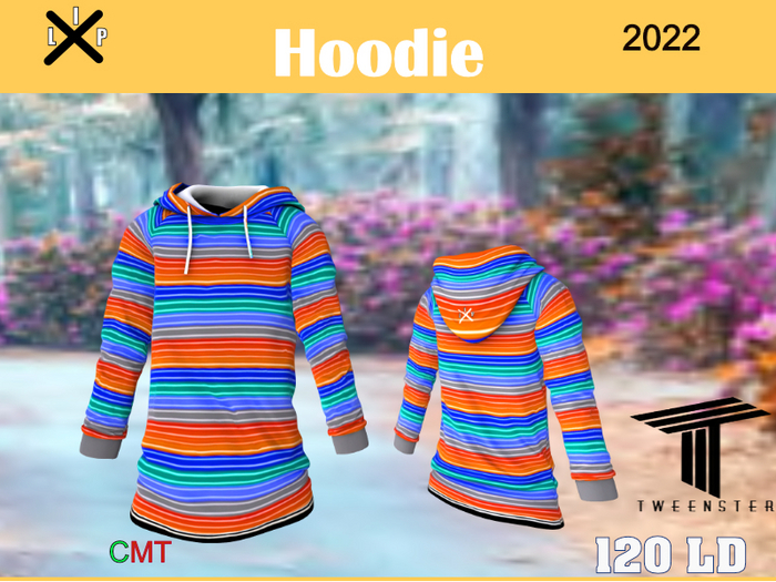  ::LIP Hoodie stripe orangeblue