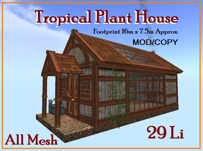 Tropical Plant House, Greenhouse with decor 29Li Mesh