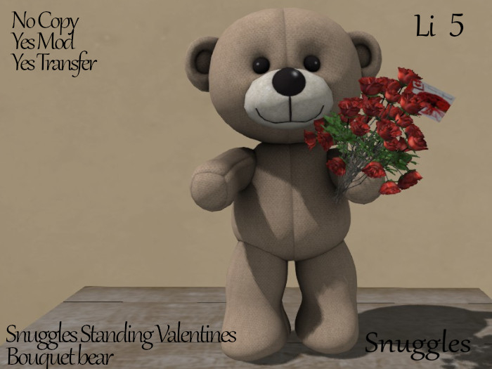 Snuggles Standing Valentines Bouquet bear