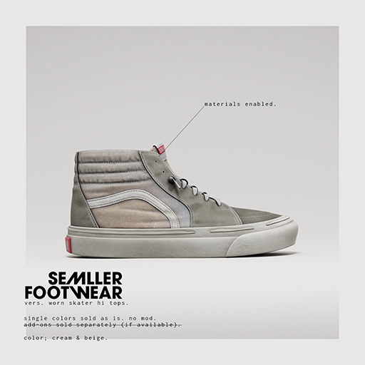 Semller - Worn Skater Hi Tops Cream & Beige (add)