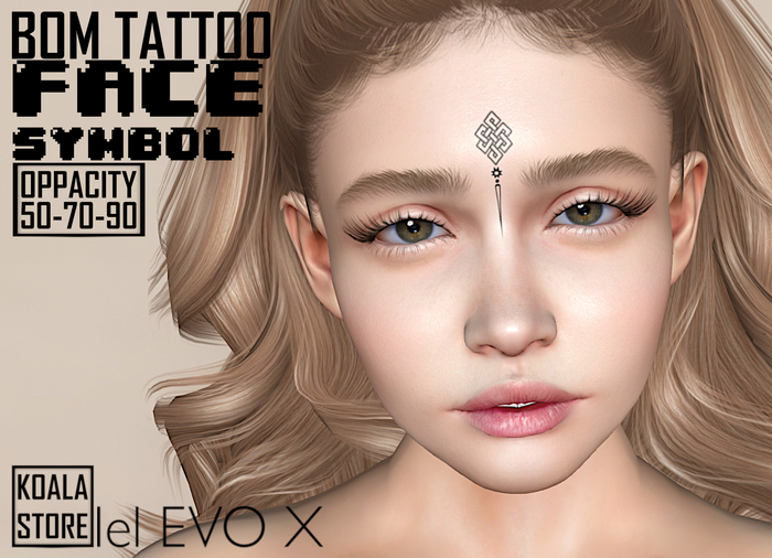 // KOALA STORE // BOM TATTOO -Face Symbol Santana-tintable-evox