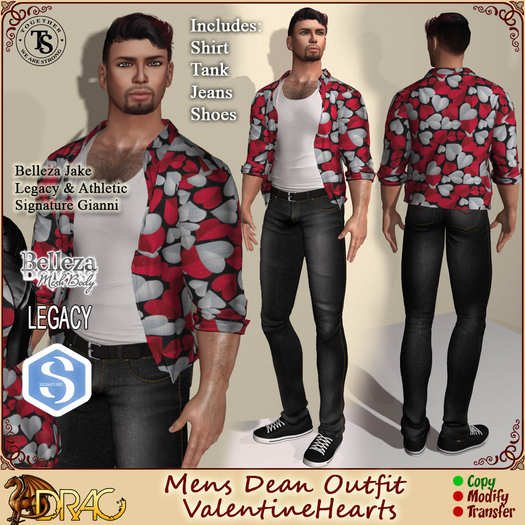 [Drac] Dean Outfit - TWAS - ValentinesHearts .. Belleza Jake, Signature Gianni, Legacy & Athletic
