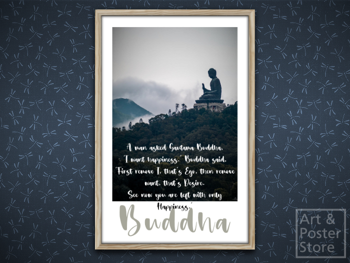 Buddha Quote Poster - A man Asked | Mesh Frame with 6 texture options