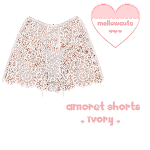 mellowcute-amoret shorts-ivory