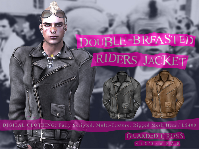 * Guarded Cross * Double Breasted Riders Jacket