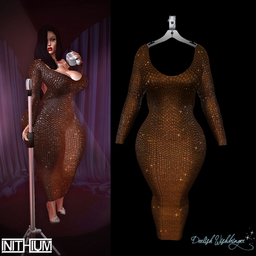 Sparkling Sequins Dress Kupra RUST