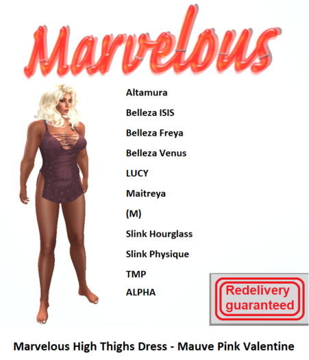 Marvelous High Thighs Dress - Mauve Pink Valentine