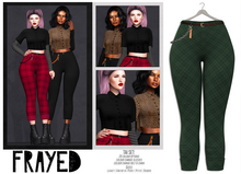 Frayed - Tai Pants - Green Plaid