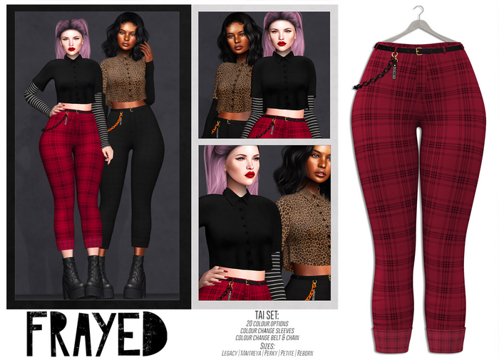 Frayed - Tai Pants - Red Plaid