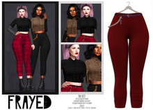 Frayed - Tai Pants - Red