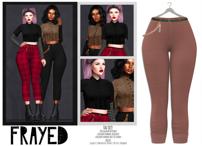 Frayed - Tai Pants - Sunset Pinstripe