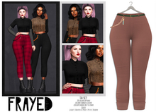 Frayed - Tai Pants - Sunset Pinstripe