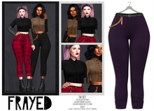 Frayed - Tai Pants - Purple