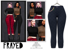 Frayed - Tai Pants - Blue Plaid