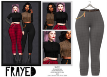 Frayed - Tai Pants - Grey Plaid