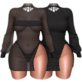 Lilleth Mills x RACY - Matte Black - Dress & Bra Set for Maitreya Kupra Bimbo Legacy Reborn Hourglass Freya