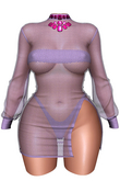 Lilleth Mills x RACY - Net Lilac - Dress & Bra Set for Maitreya Kupra Bimbo Legacy Reborn Hourglass Freya