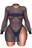 Lilleth Mills x RACY - Net Blue - Dress & Bra Set for Maitreya Kupra Bimbo Legacy Reborn Hourglass Freya