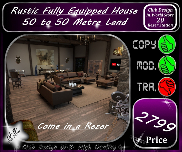 * Rustic Fully Equipped House * 50x50 Metre*