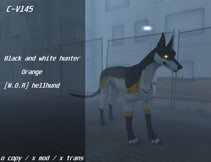 [M.O.R] hellhund : black and white hunter orange