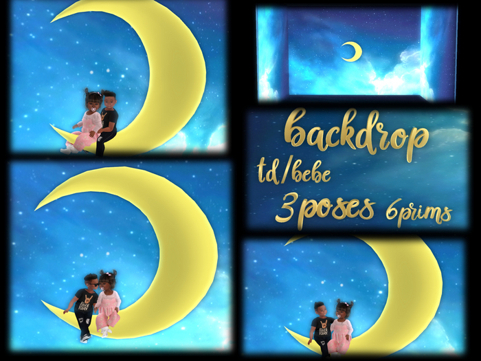Backdrop Moon /TD /Bebe with 3 Poses
