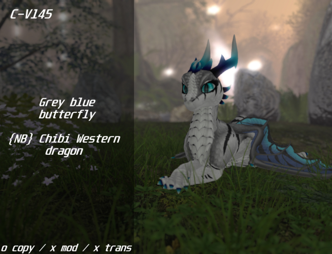 {NB} Chibi Western  Avatar mod {Grey blue butterfly}