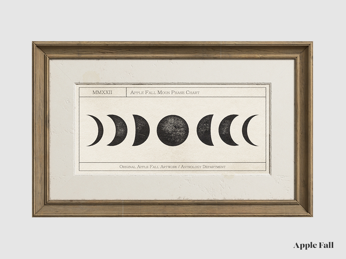 Apple Fall Moon Phase Chart Original Artwork - Light