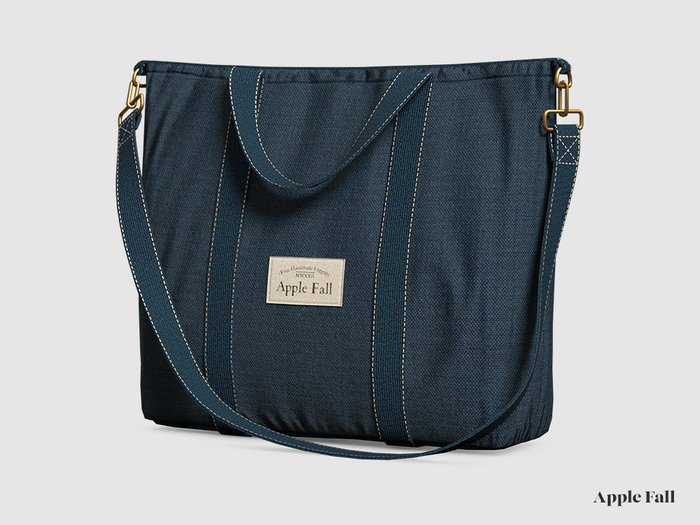 Apple Fall Beau Tote - Navy