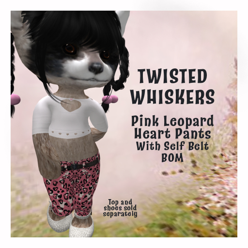 *TW* PINK LEOPARD HEART PANTS with self belt Bom