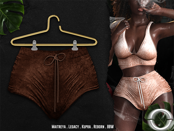 O U T R Ê  //  Vanna Velour Shorts : Brown