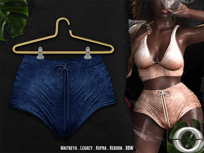 O U T R É  //  Vanna Velour Shorts : Blue