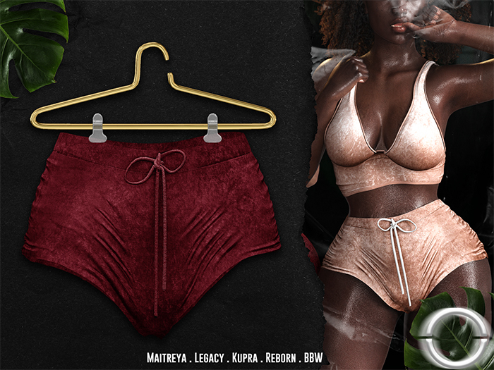 O U T R É  //  Vanna Velour Shorts : Red