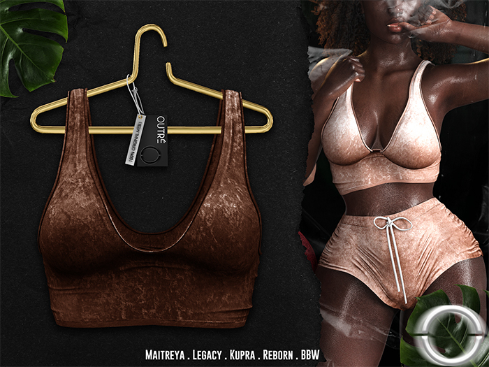 O U T R É  //  Vanna Velour Top : Brown