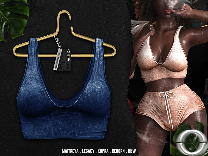 O U T R É  //  Vanna Velour Top : Blue