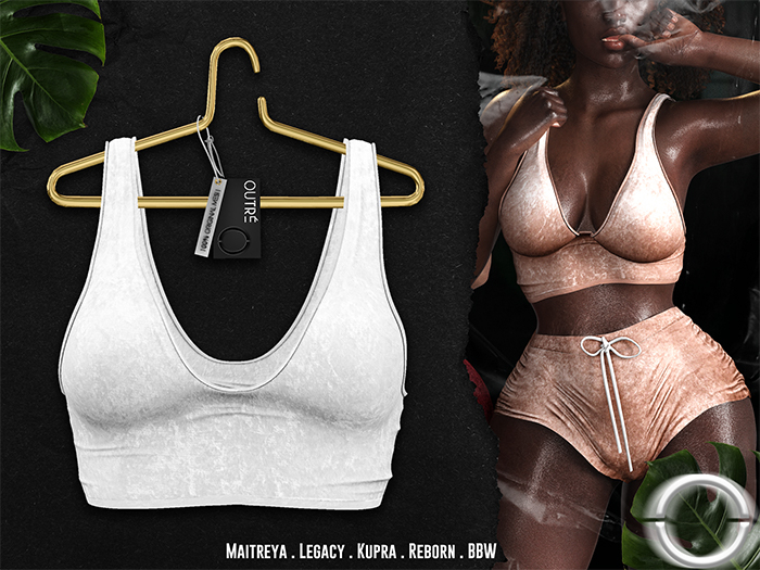 O U T R É  //  Vanna Velour Top : White