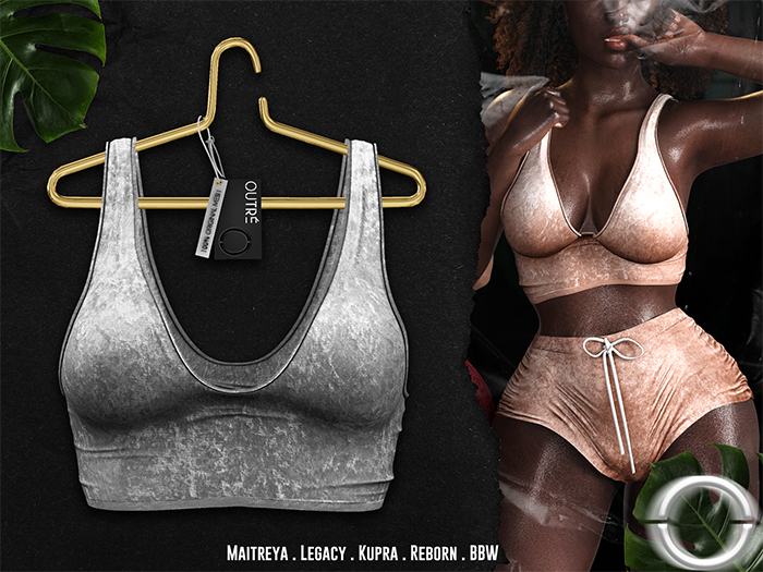 O U T R É  //  Vanna Velour Top : Grey