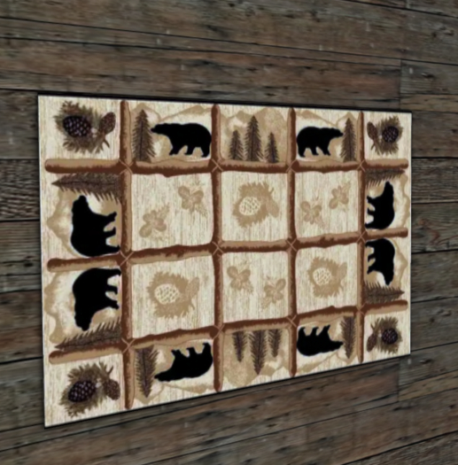 Lodge Rug - Bears and Pinecones