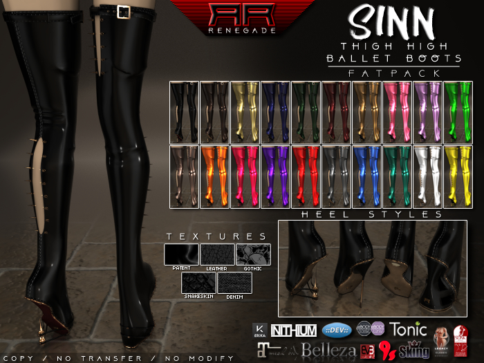 [Renegade] Sinn Thigh High Ballet Boots - Fatpack