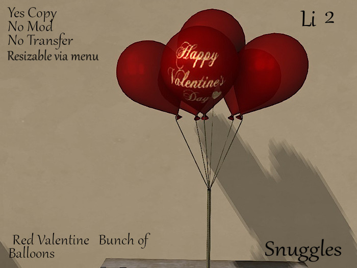Red Valentine   Bunch of Balloons  