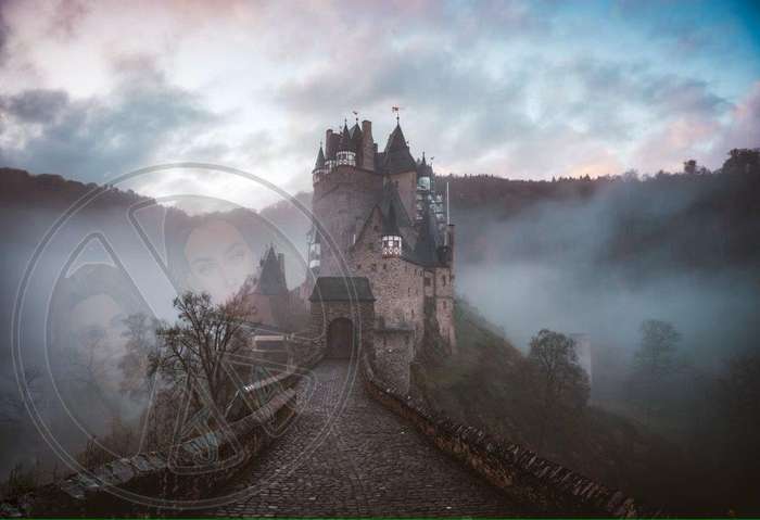 249 - Fantasy - Halloween - Castle on Mountain - Land Divider - Privacy Screen
