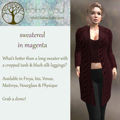 (BSE) DEMO Sweatered - Magenta - Boho Soul