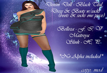 Denim Doll - Black Teal