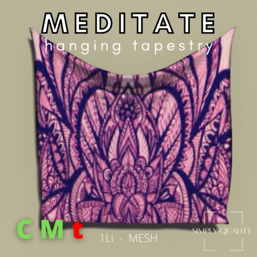 Second Life Marketplace SQ *Meditate* Wall Hanging Tapestry 50 SPECIAL