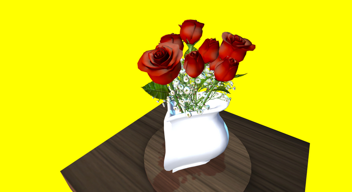 Valentine White Heart Vase with Red Roses