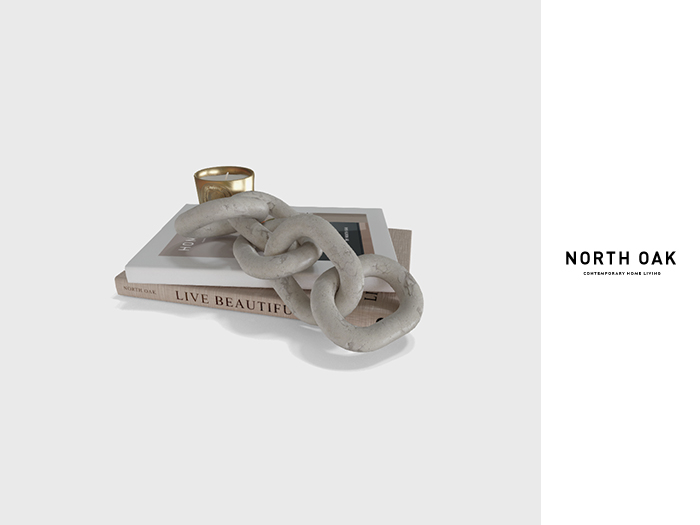 [North Oak] + Plaster Chain Book Decor